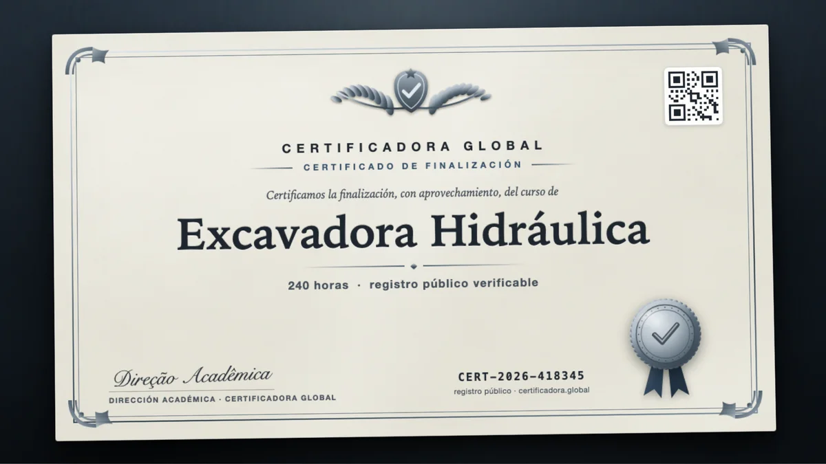 Portada del curso Excavadora Hidráulica
