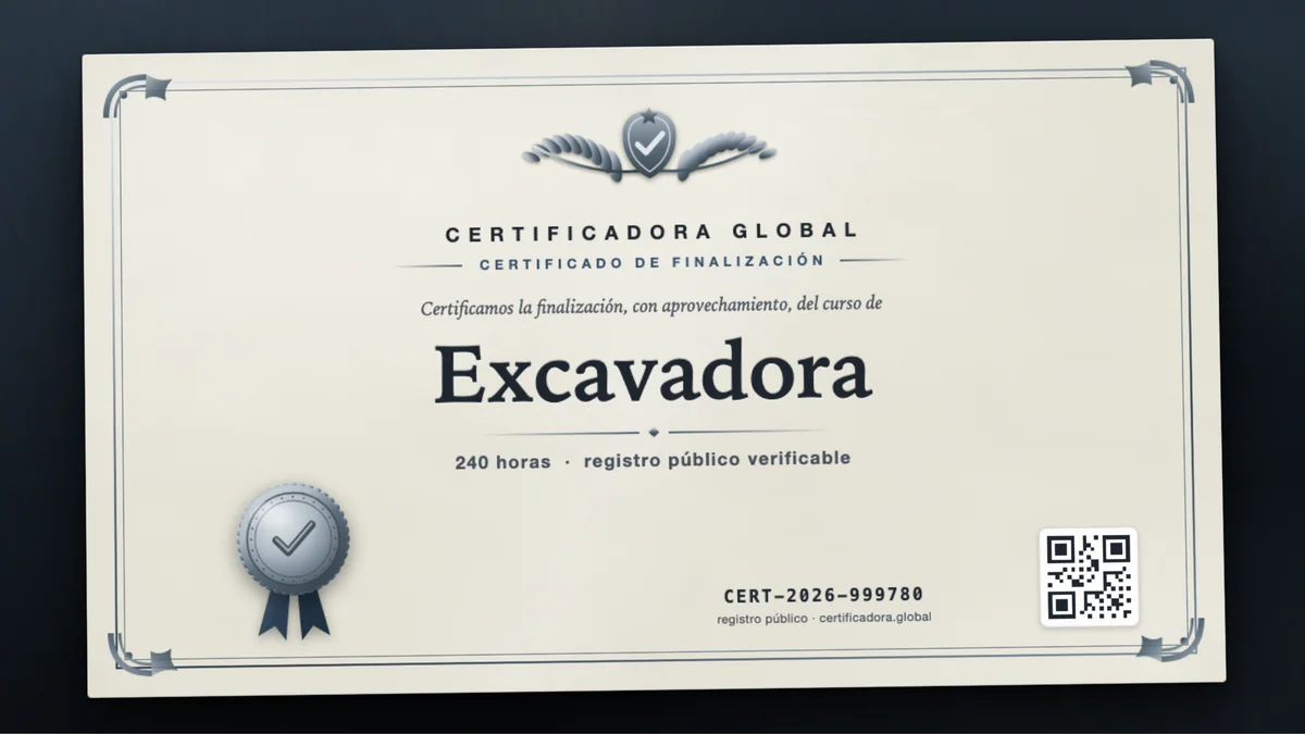 Portada del curso Excavadora