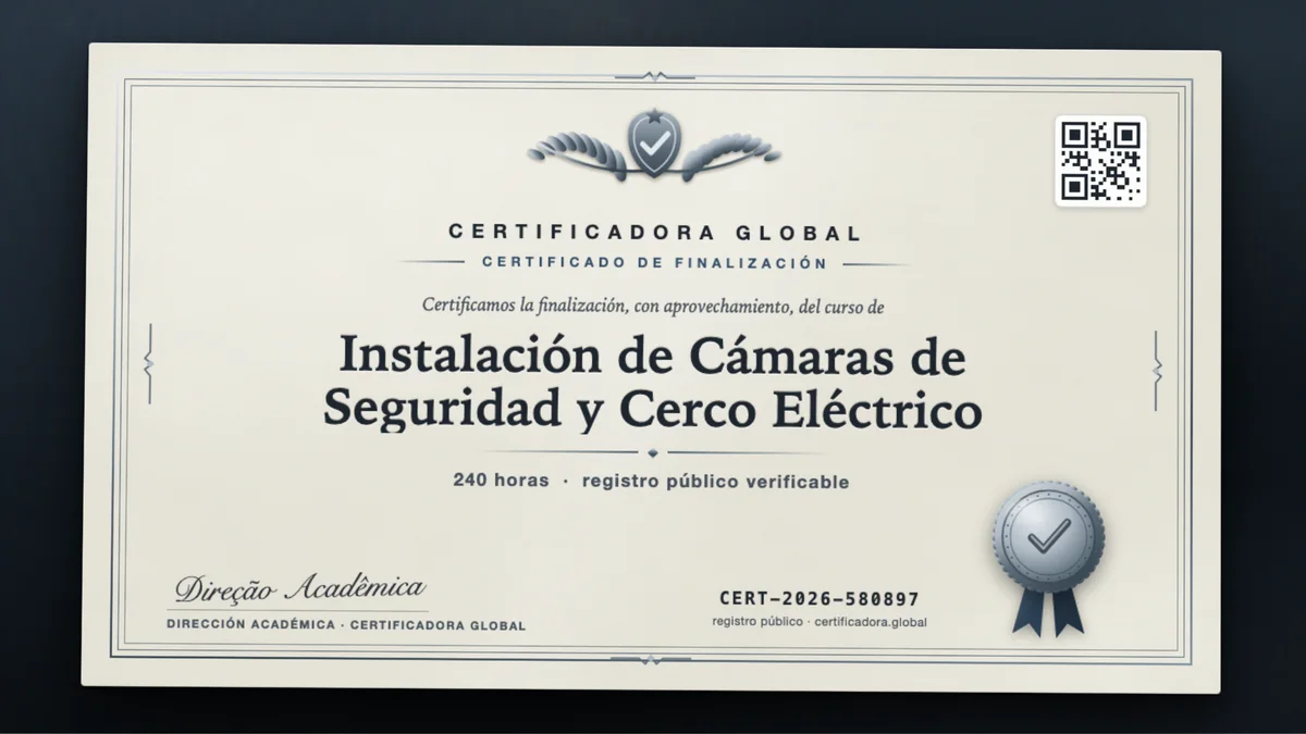 Portada del curso Instalación de Cámaras de Seguridad y Cerco Eléctrico
