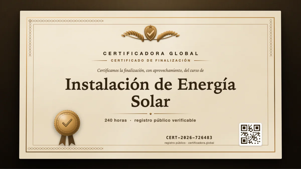 Portada del curso Instalación de Energía Solar
