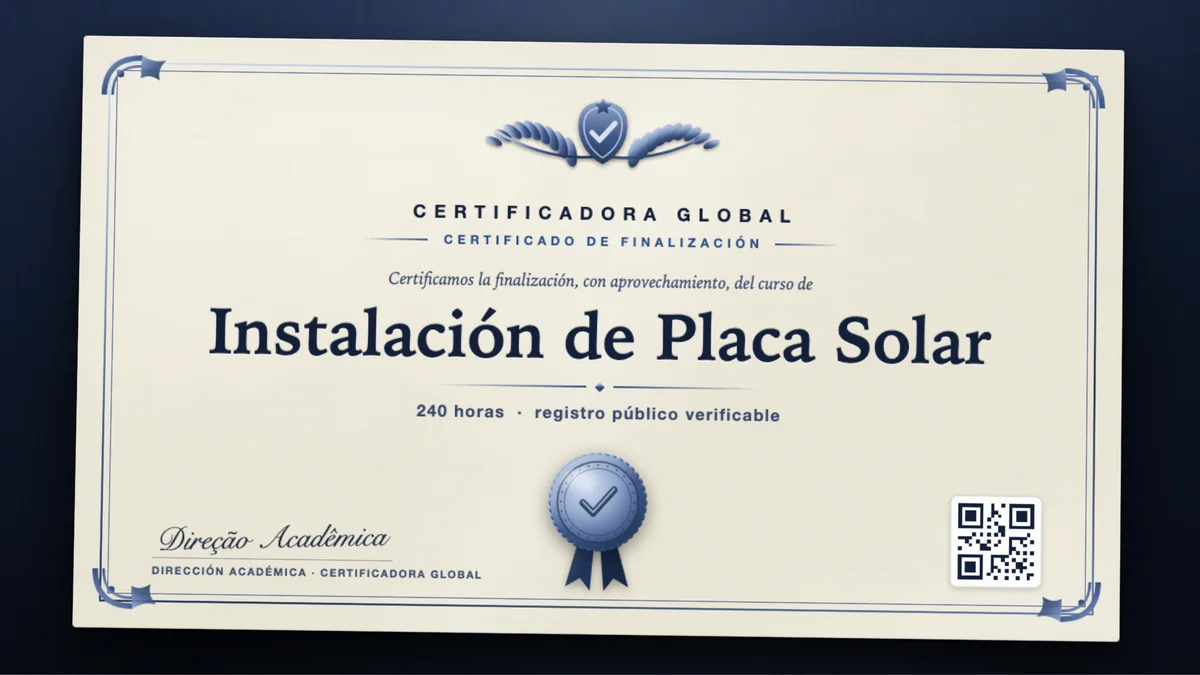Portada del curso Instalación de Placa Solar