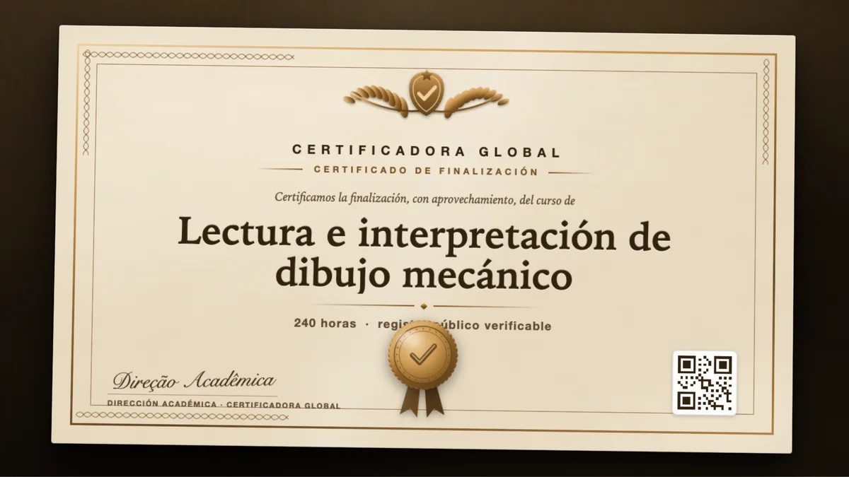 Portada del curso Lectura e interpretación de dibujo mecánico