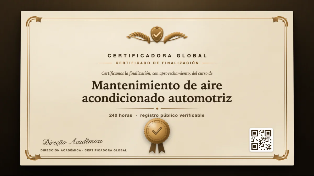 Portada del curso Mantenimiento de aire acondicionado automotriz