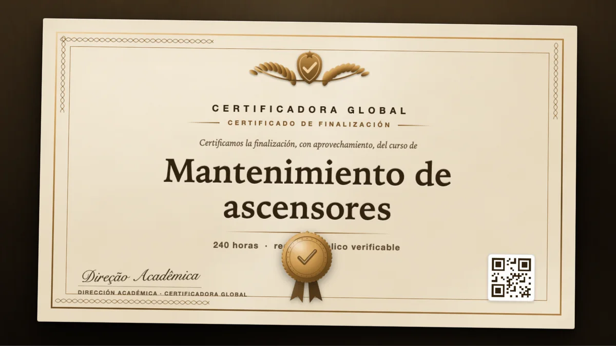 Portada del curso Mantenimiento de ascensores