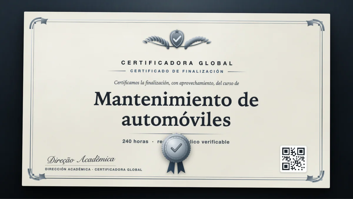 Portada del curso Mantenimiento de automóviles