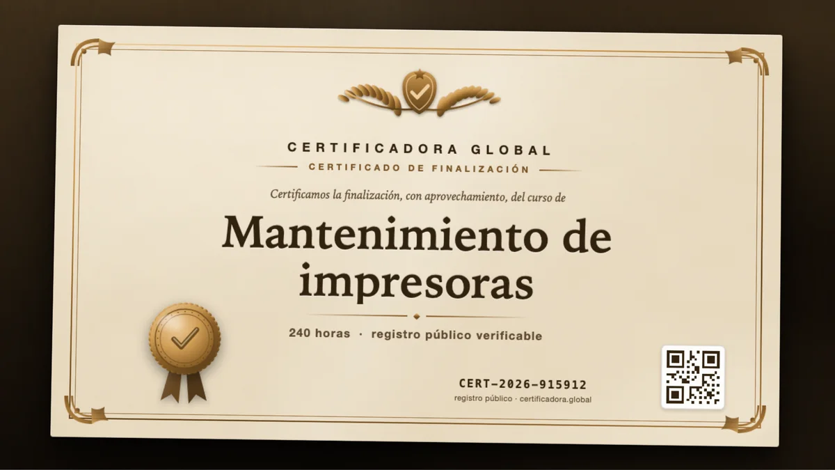 Portada del curso Mantenimiento de impresoras