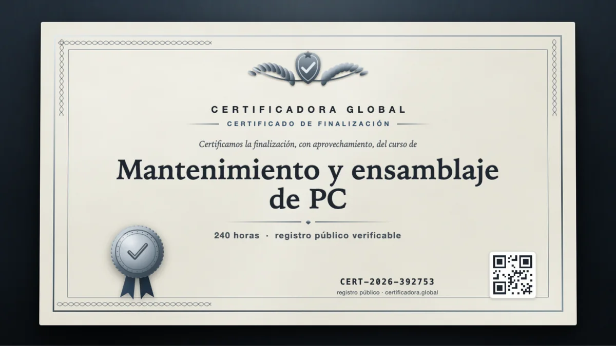Portada del curso Mantenimiento y ensamblaje de PC