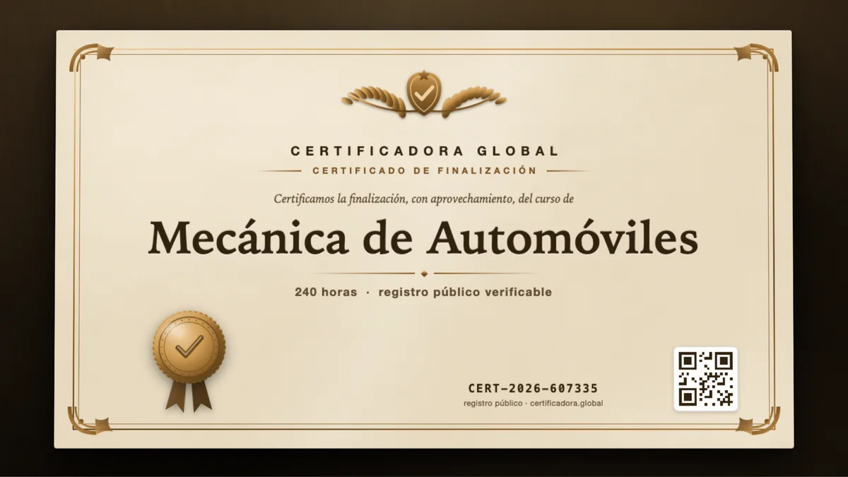 Portada del curso Mecánica de Automóviles