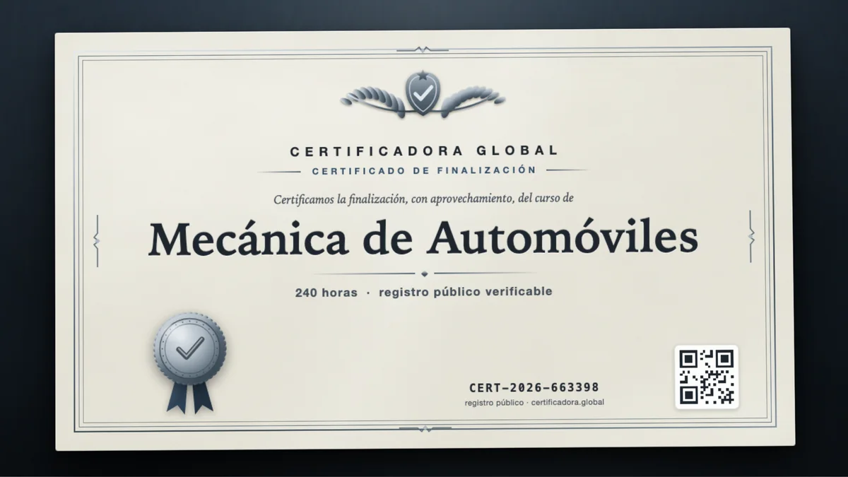 Portada del curso Mecánica de Automóviles