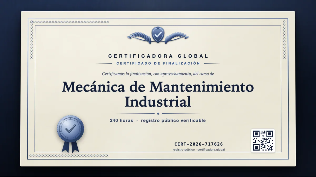 Portada del curso Mecánica de Mantenimiento Industrial