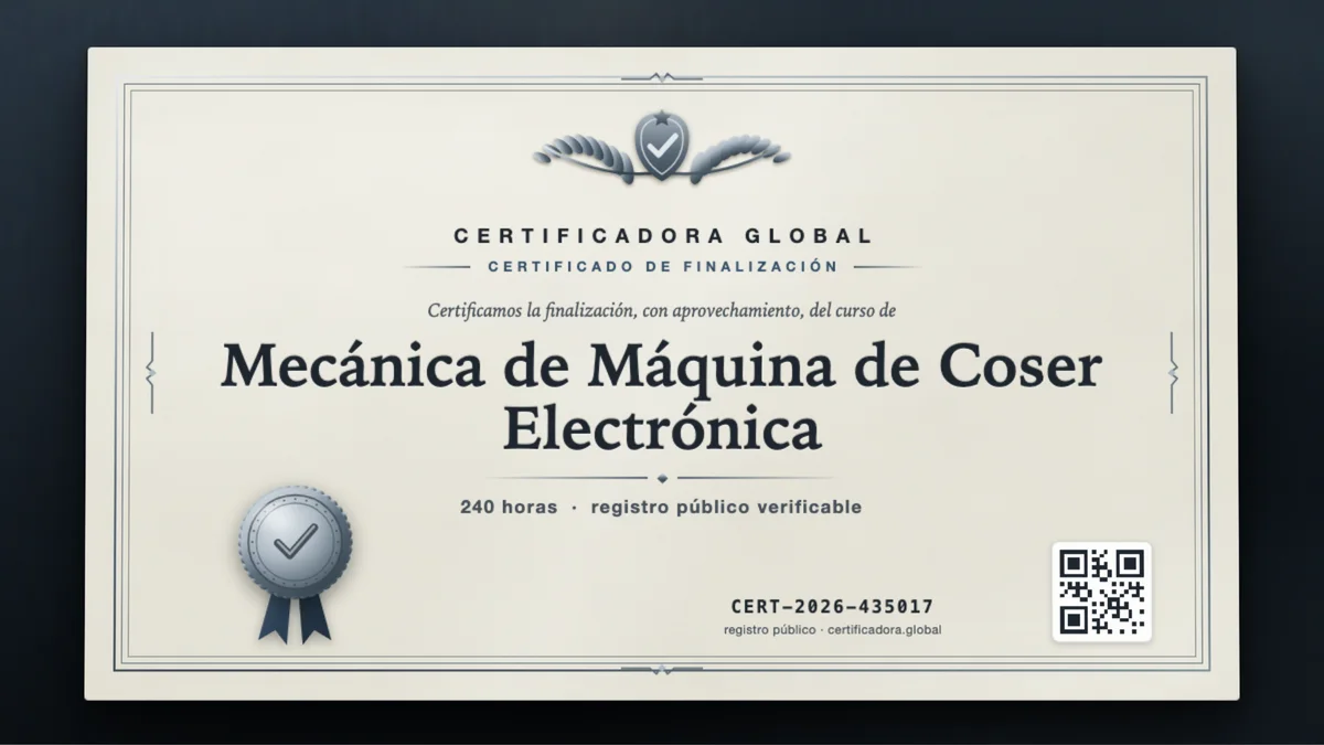 Portada del curso Mecánica de Máquina de Coser Electrónica