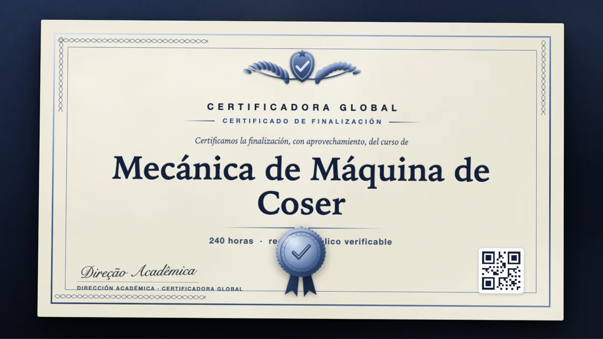 Portada del curso Mecánica de Máquina de Coser