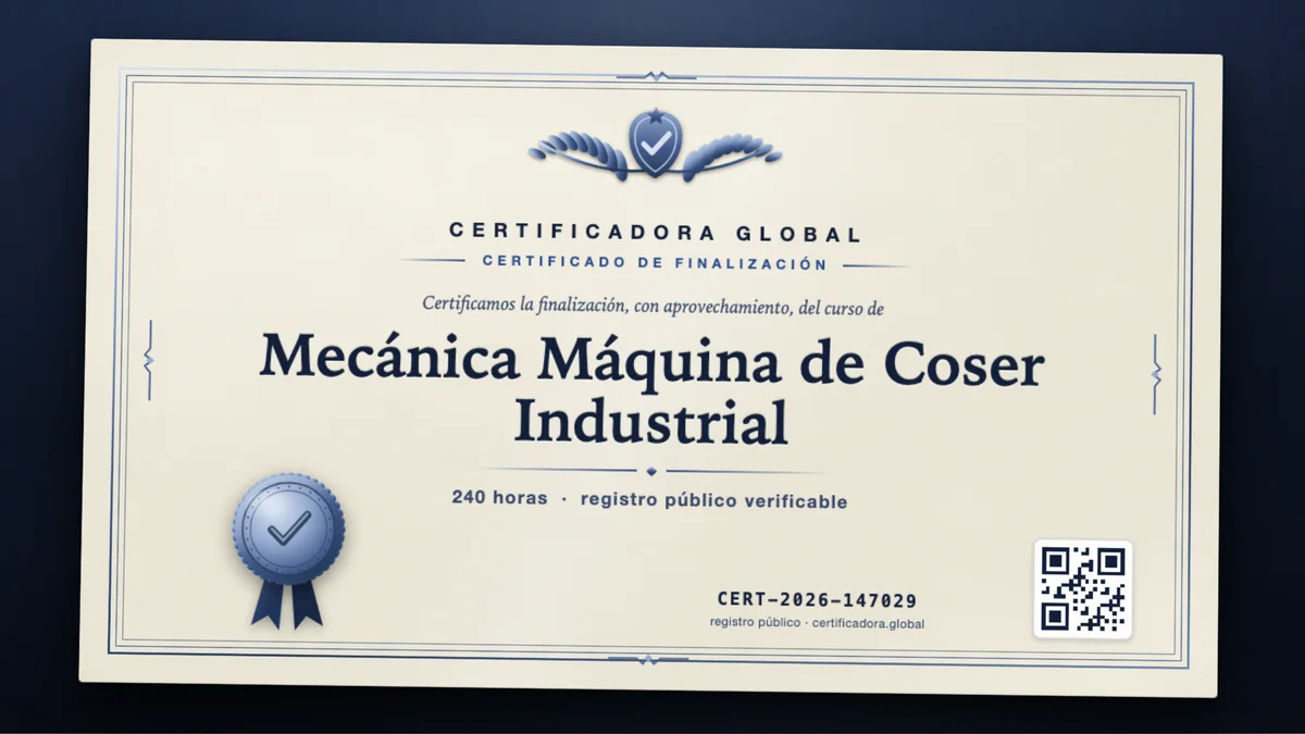 Portada del curso Mecánica Máquina de Coser Industrial
