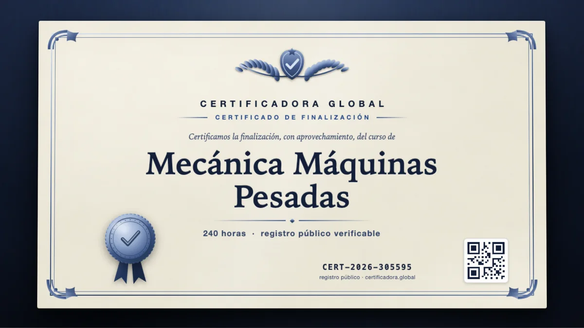 Portada del curso Mecánica Máquinas Pesadas