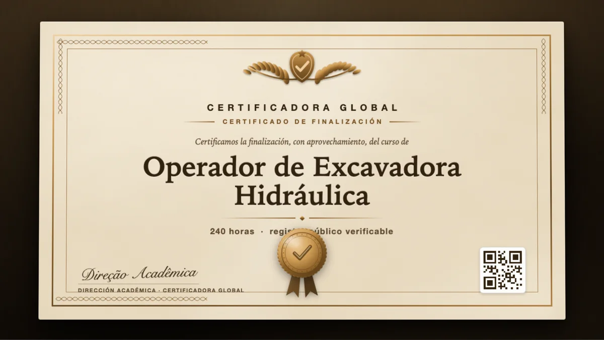 Portada del curso Operador de Excavadora Hidráulica
