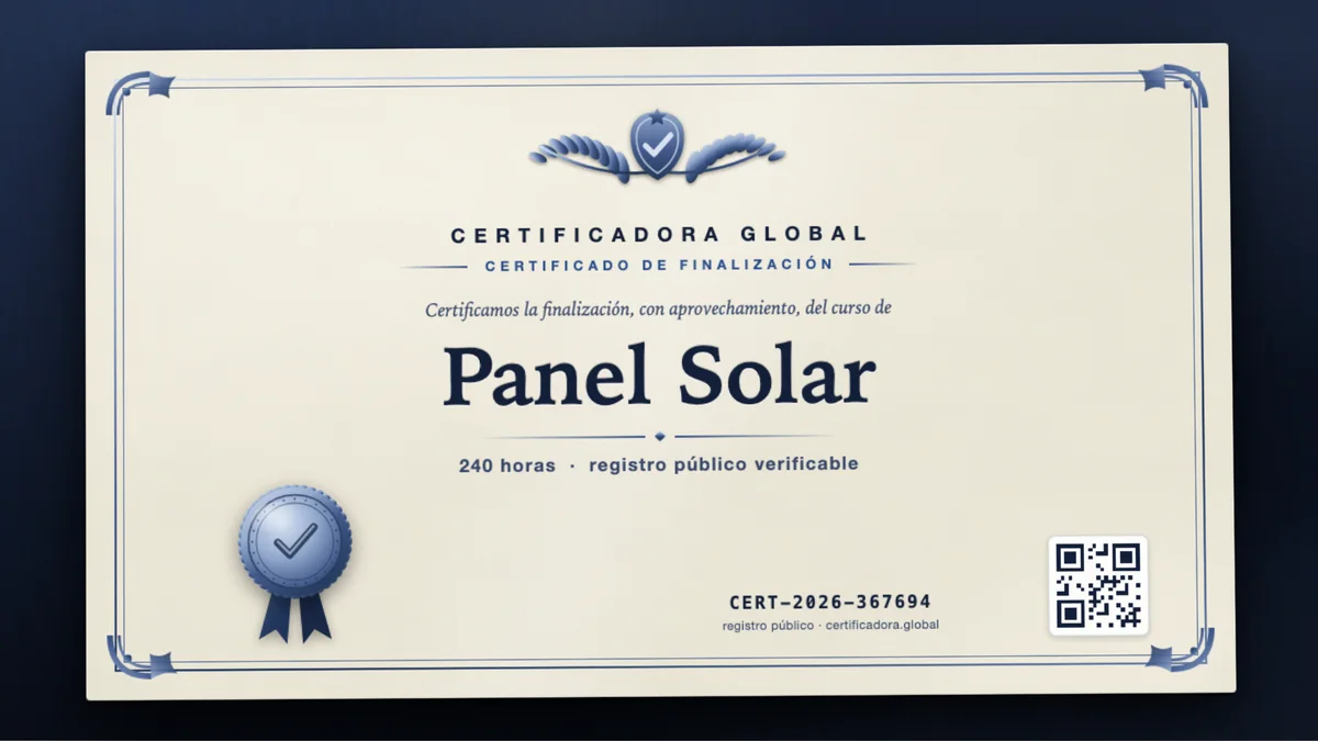 Portada del curso Panel Solar
