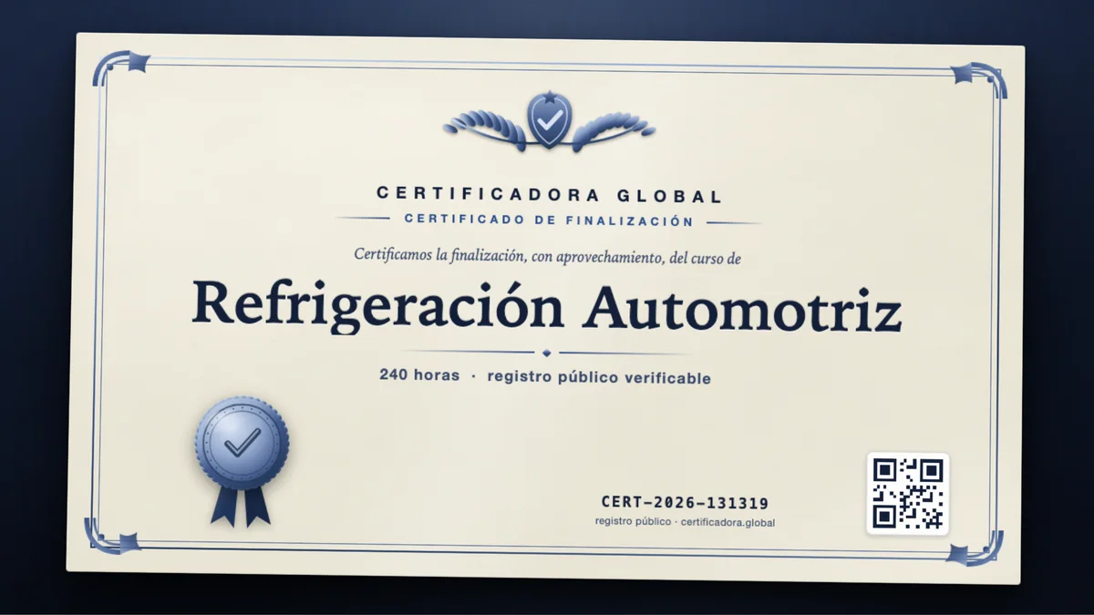 Portada del curso Refrigeración Automotriz