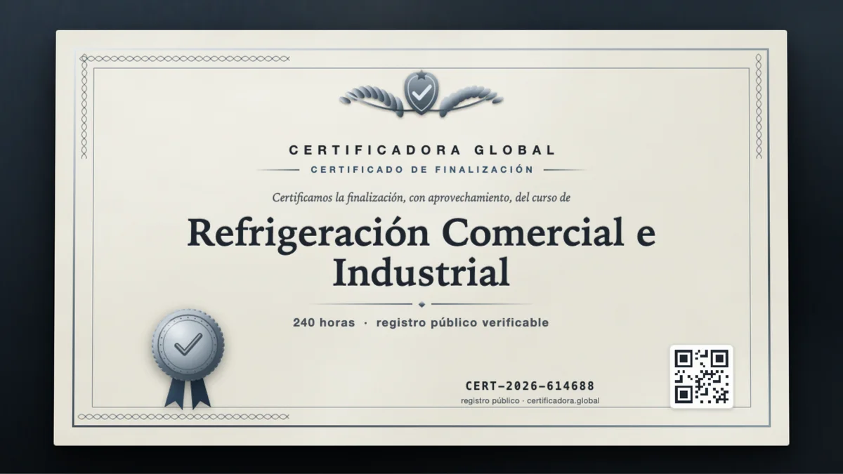 Portada del curso Refrigeración Comercial e Industrial
