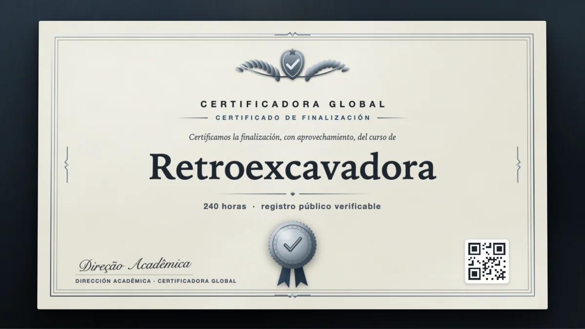 Portada del curso Retroexcavadora