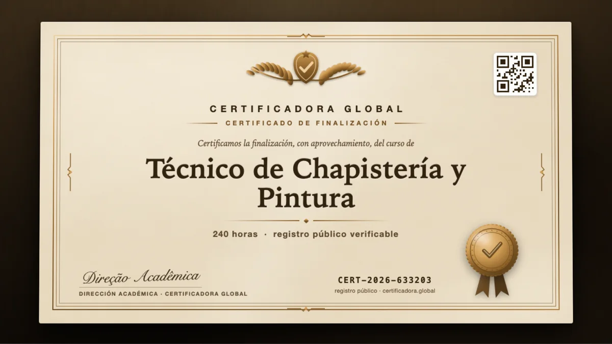 Portada del curso Técnico de Chapistería y Pintura
