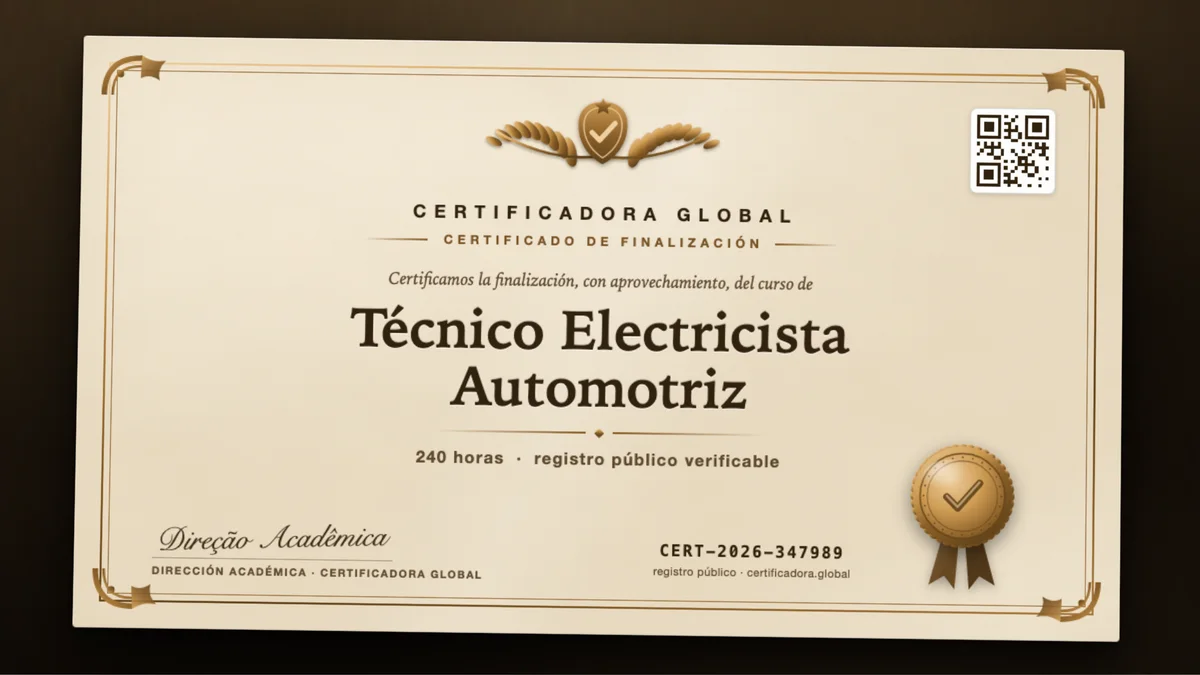 Portada del curso Técnico Electricista Automotriz