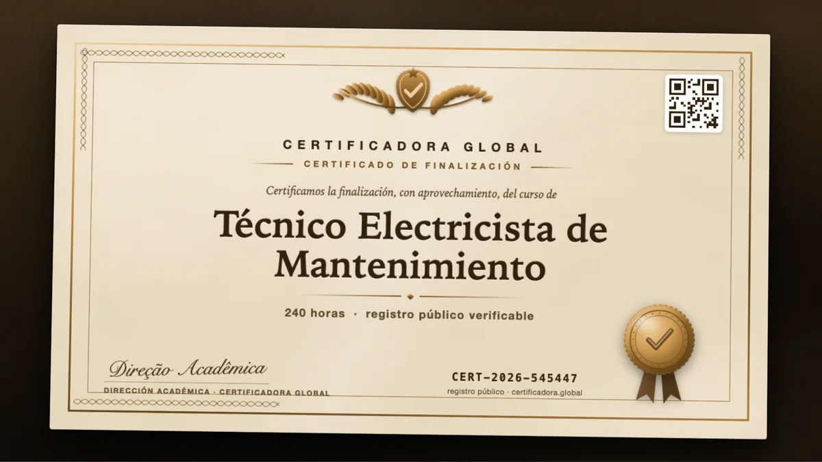 Portada del curso Técnico Electricista de Mantenimiento
