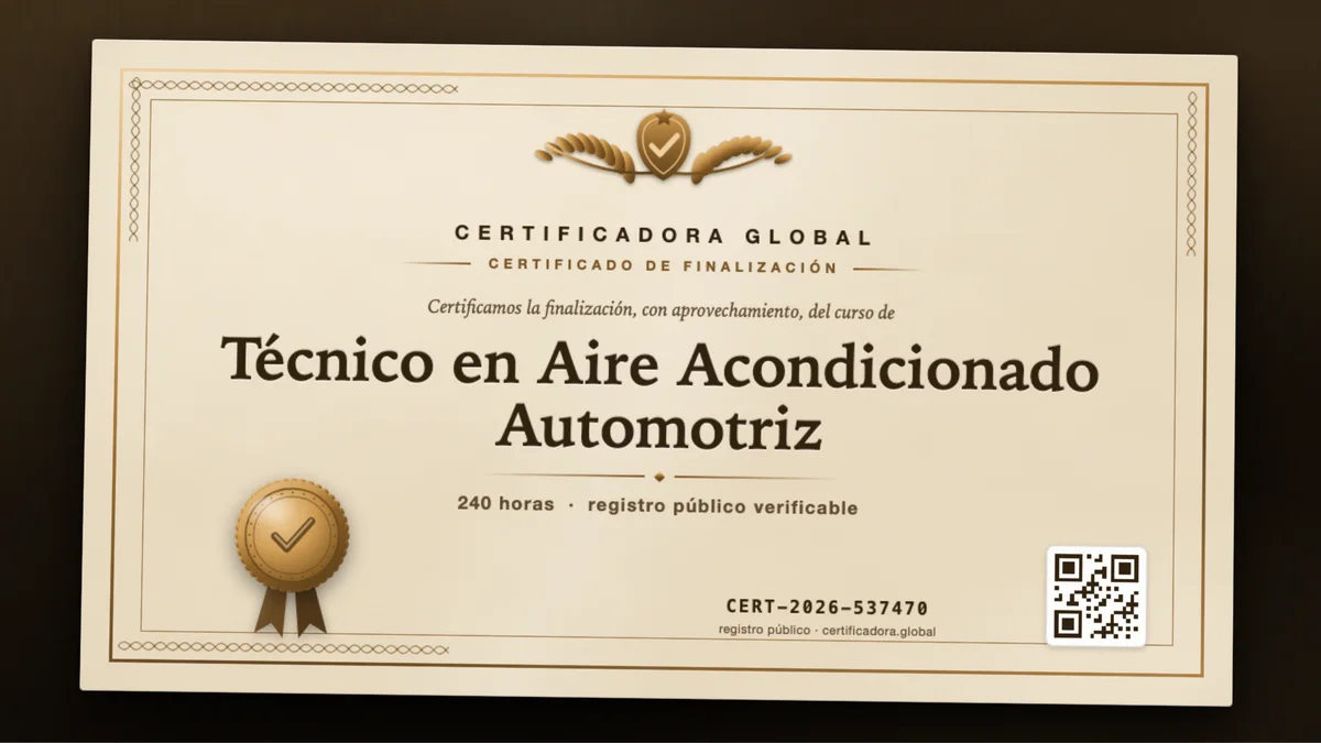 Portada del curso Técnico en Aire Acondicionado Automotriz