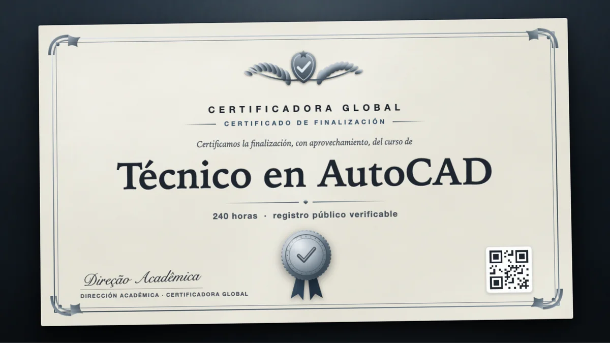 Portada del curso Técnico en AutoCAD