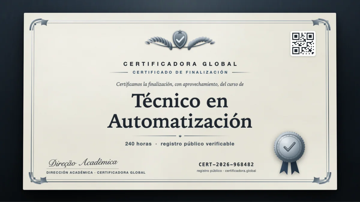 Portada del curso Técnico en Automatización