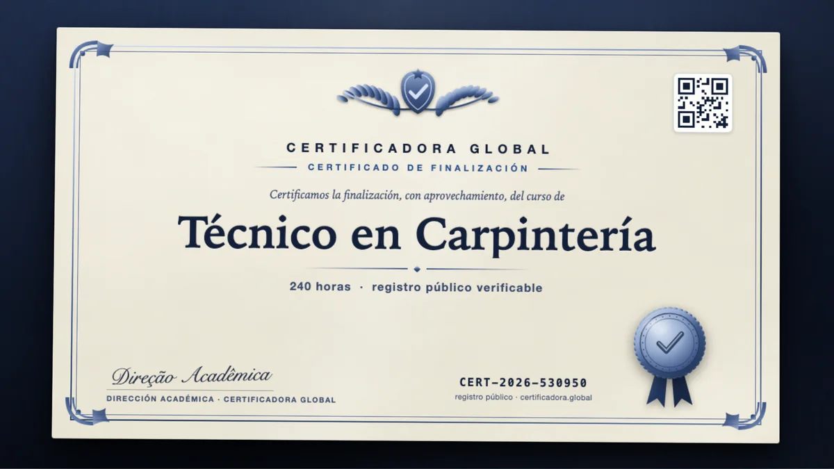 Portada del curso Técnico en Carpintería