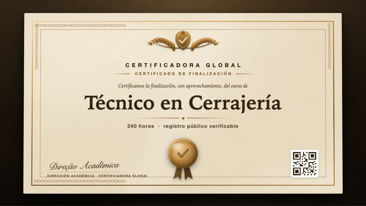 Portada del curso Técnico en Cerrajería
