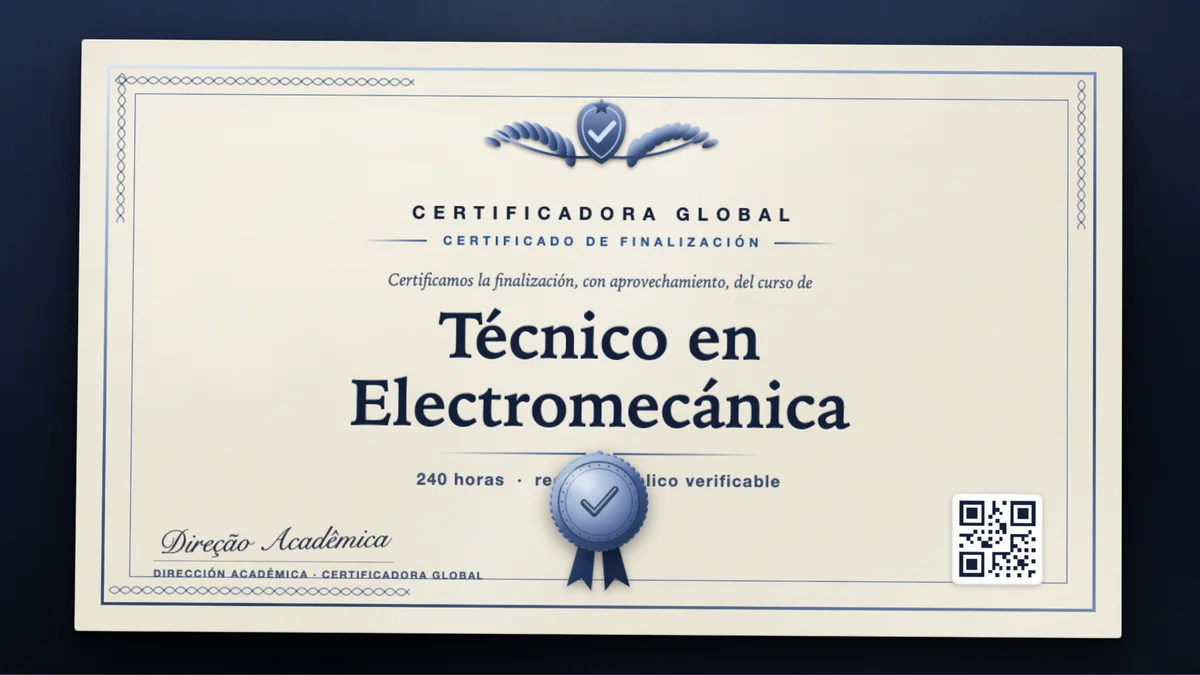 Portada del curso Técnico en Electromecánica