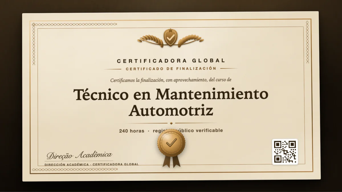 Portada del curso Técnico en Mantenimiento Automotriz