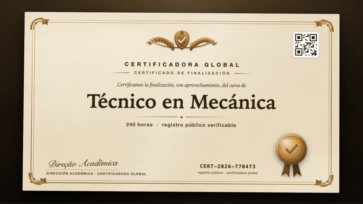 Portada del curso Técnico en Mecánica