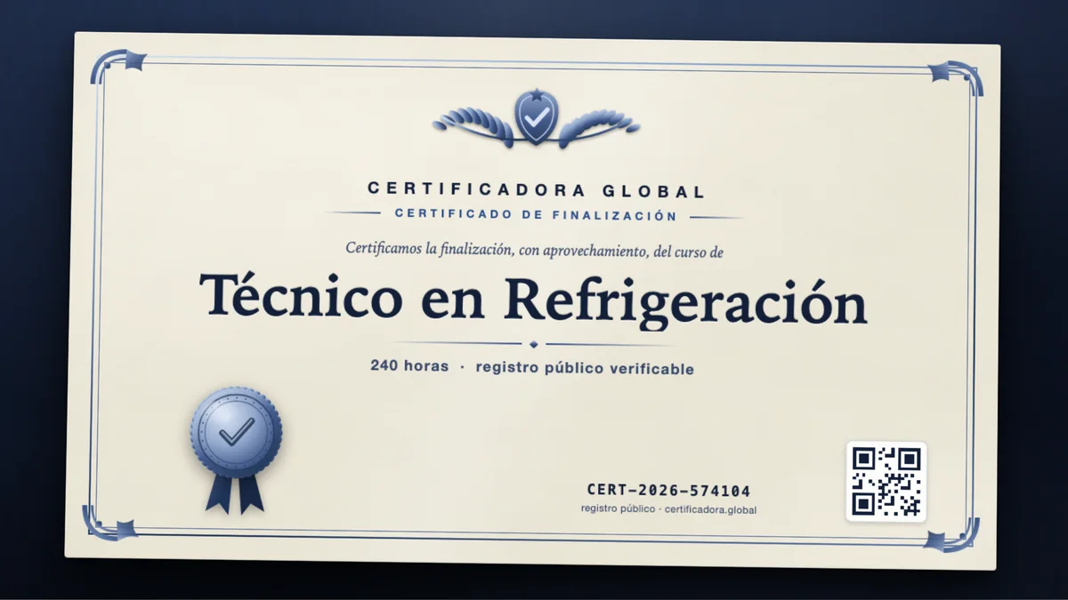 Portada del curso Técnico en Refrigeración
