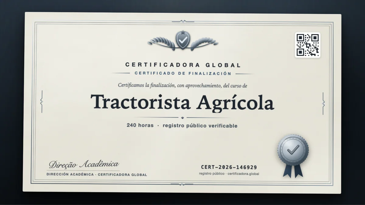 Portada del curso Tractorista Agrícola