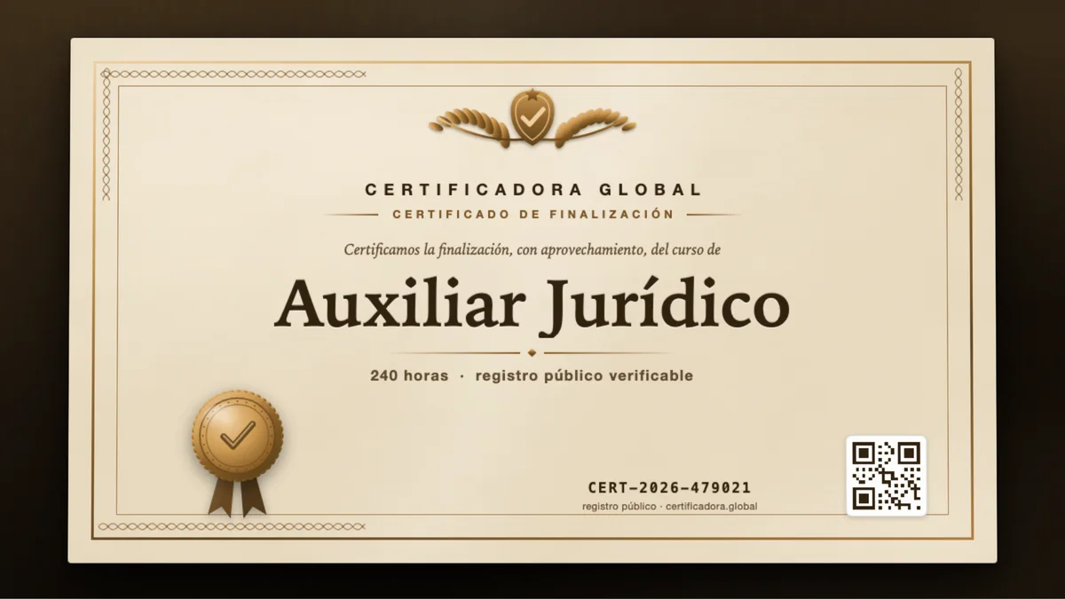 Portada del curso Auxiliar Jurídico