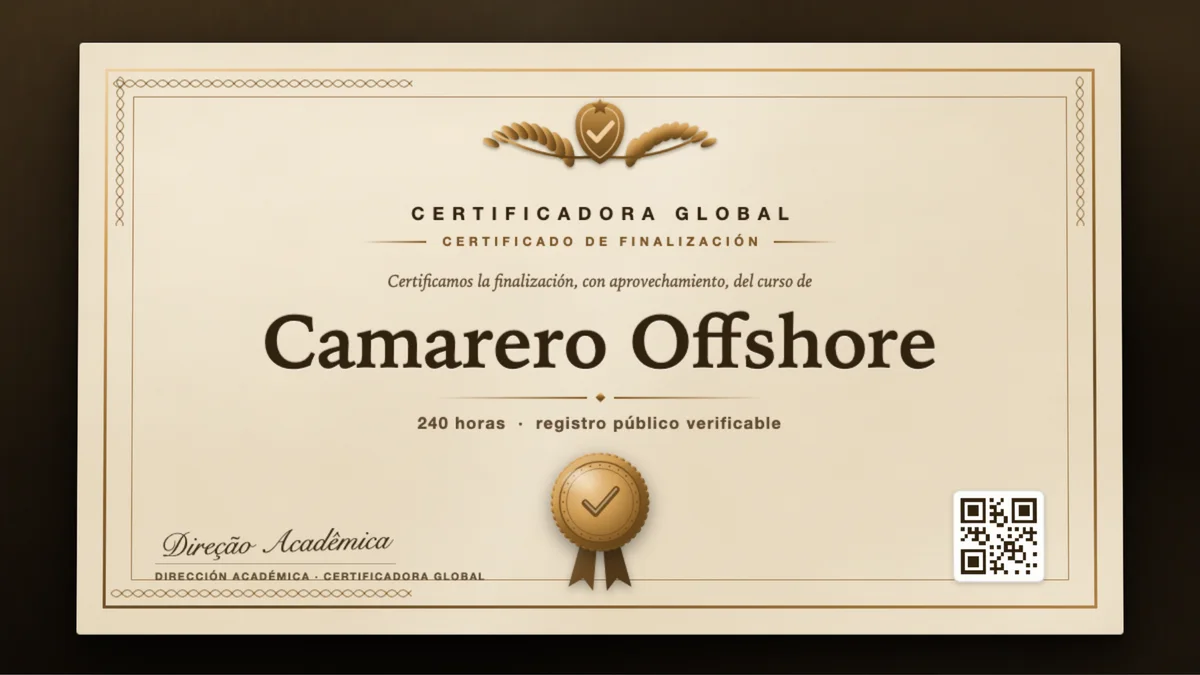 Portada del curso Camarero Offshore