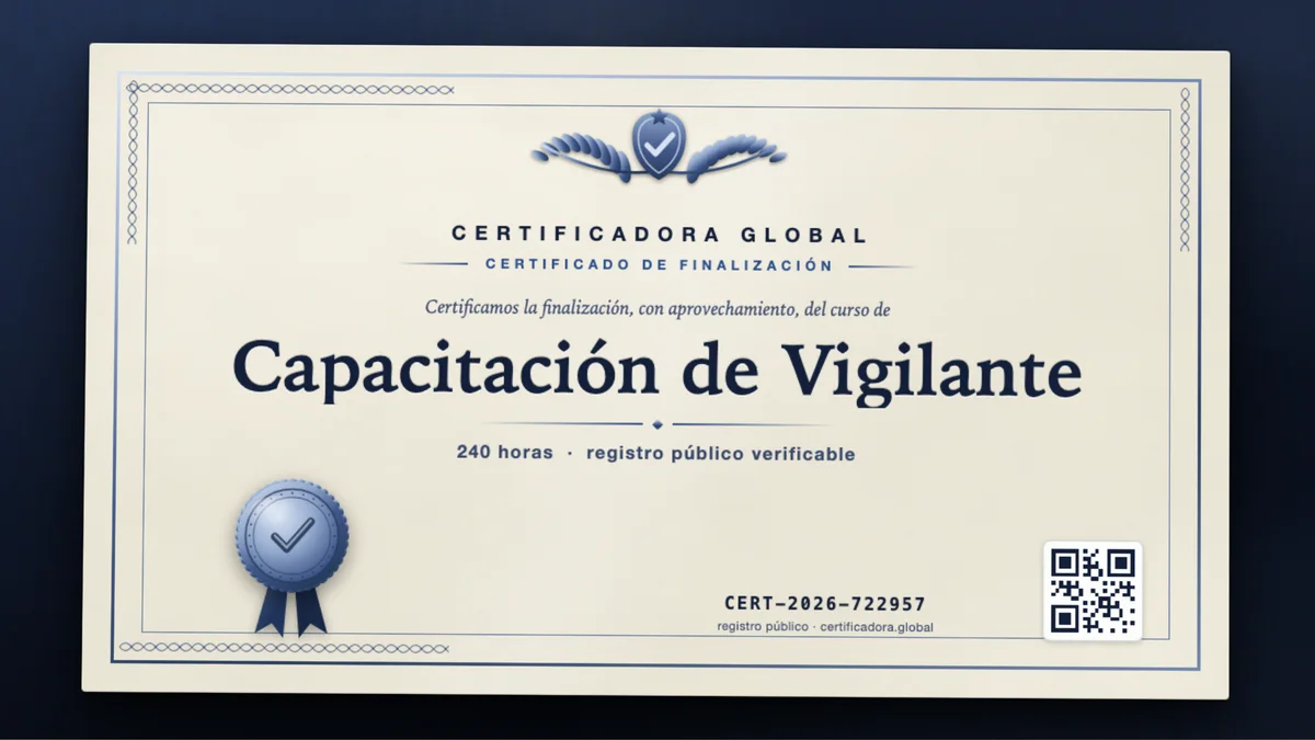 Portada del curso Capacitación de Vigilante