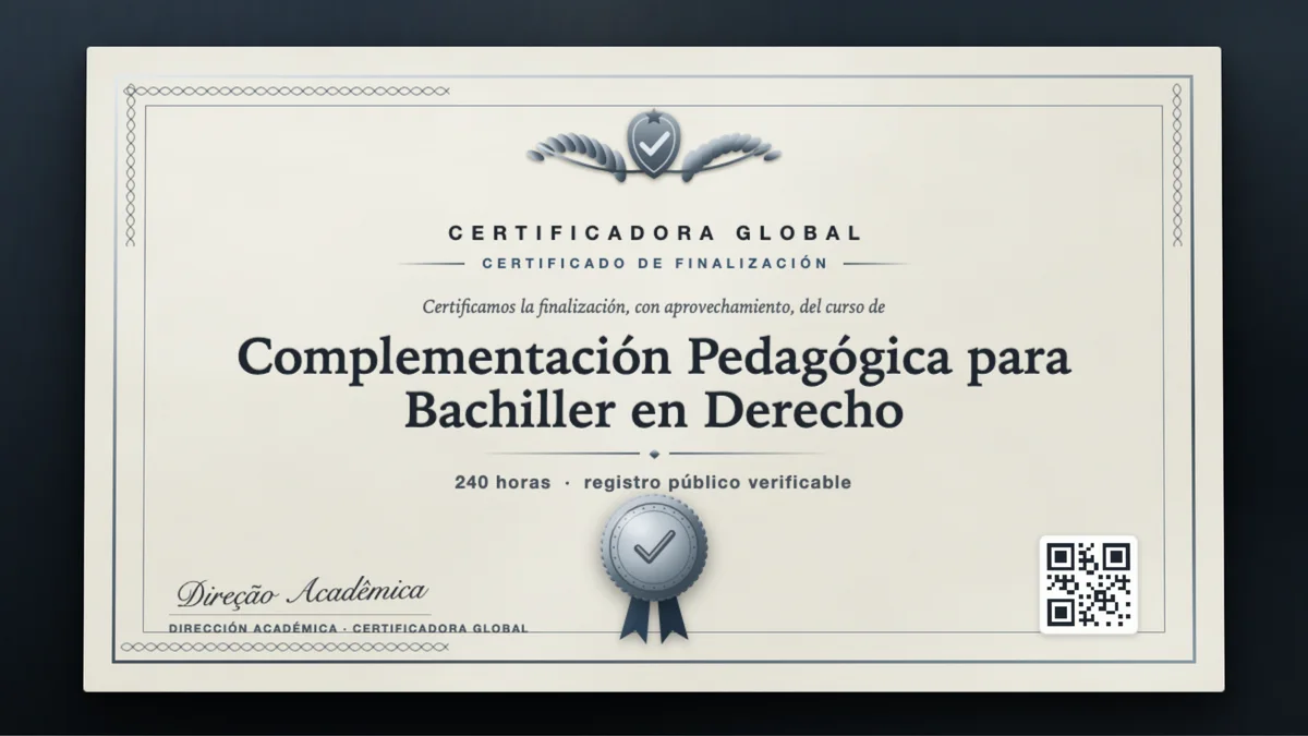 Portada del curso Complementación Pedagógica para Bachiller en Derecho