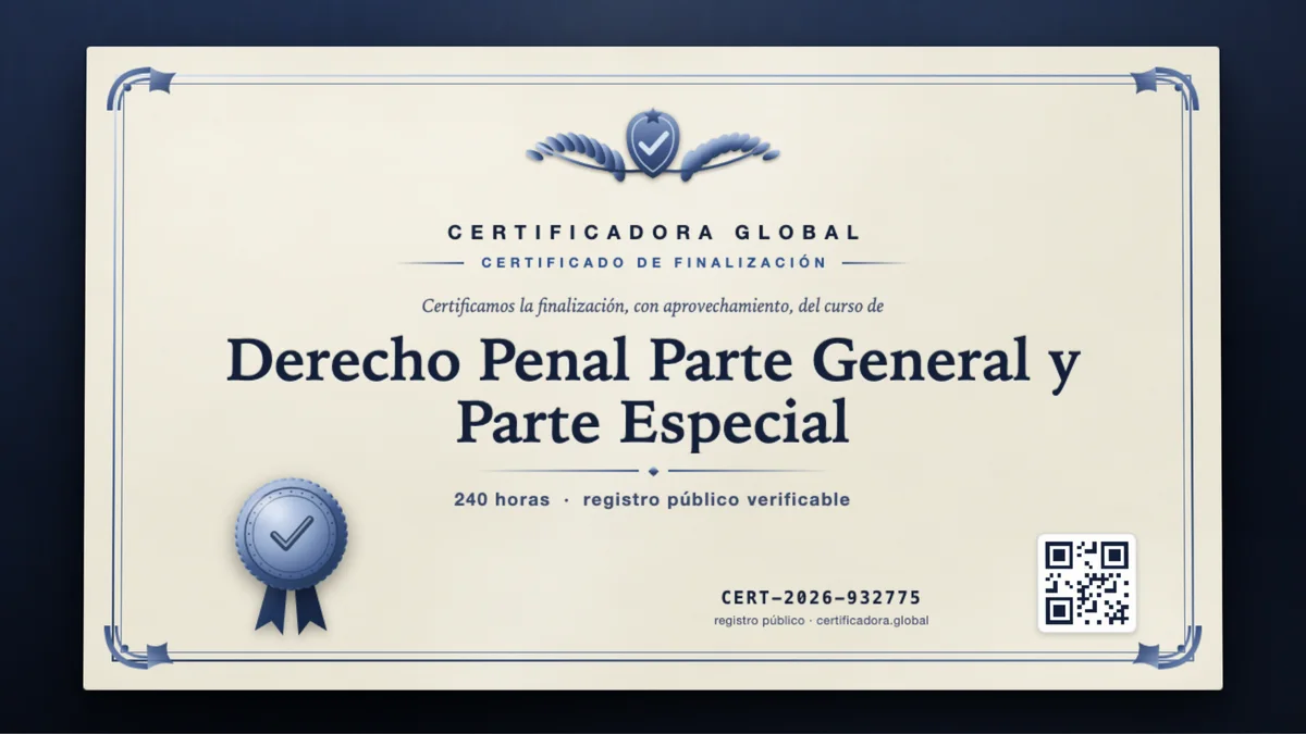Portada del curso Derecho Penal Parte General y Parte Especial