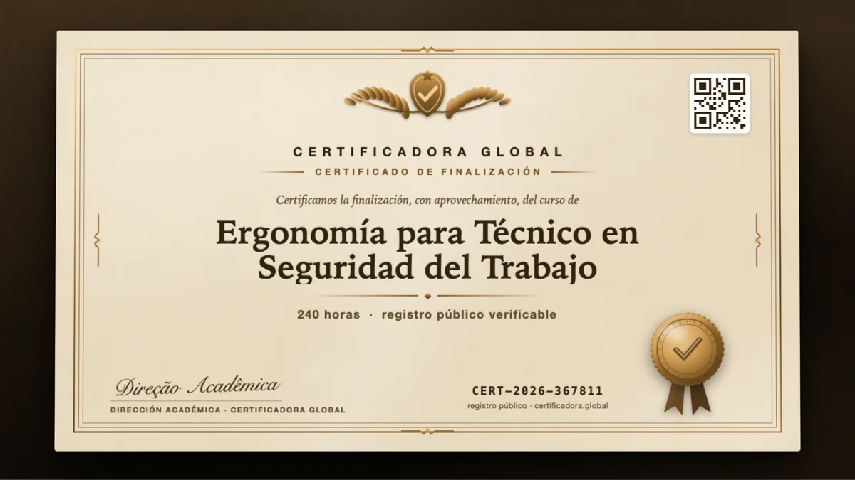 Portada del curso Ergonomía para Técnico en Seguridad del Trabajo