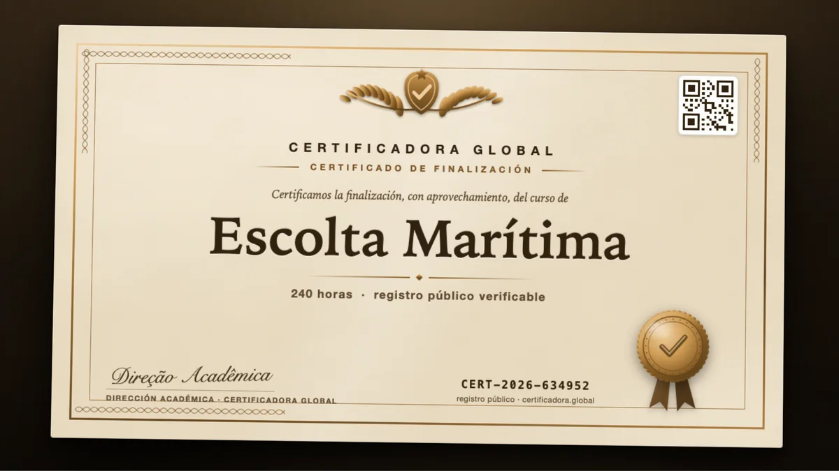 Portada del curso Escolta Marítima
