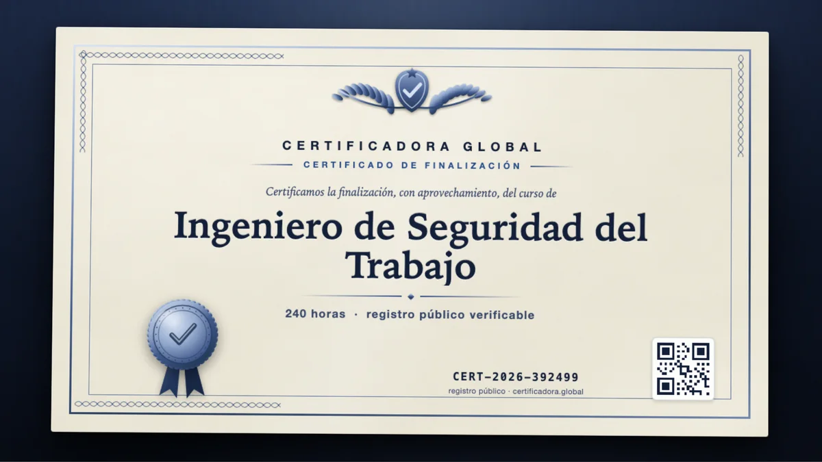 Portada del curso Ingeniero de Seguridad del Trabajo
