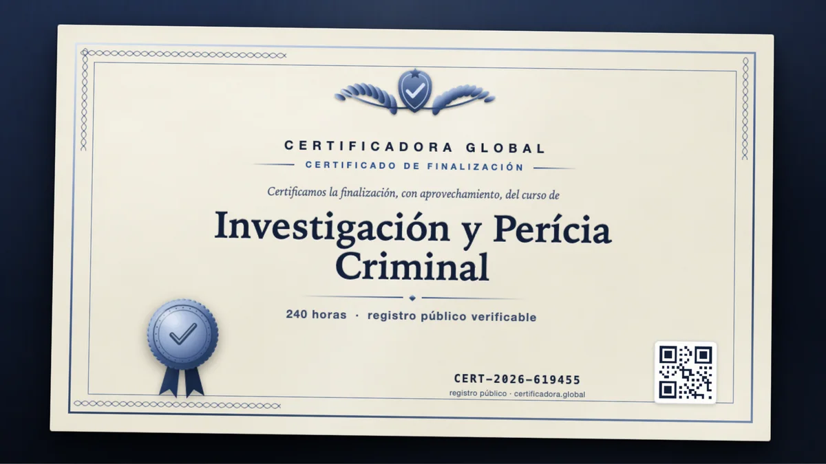 Portada del curso Investigación y Perícia Criminal
