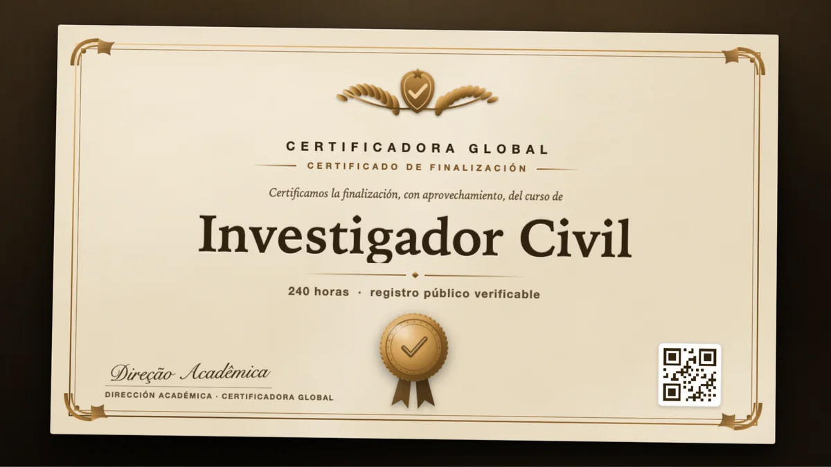 Portada del curso Investigador Civil