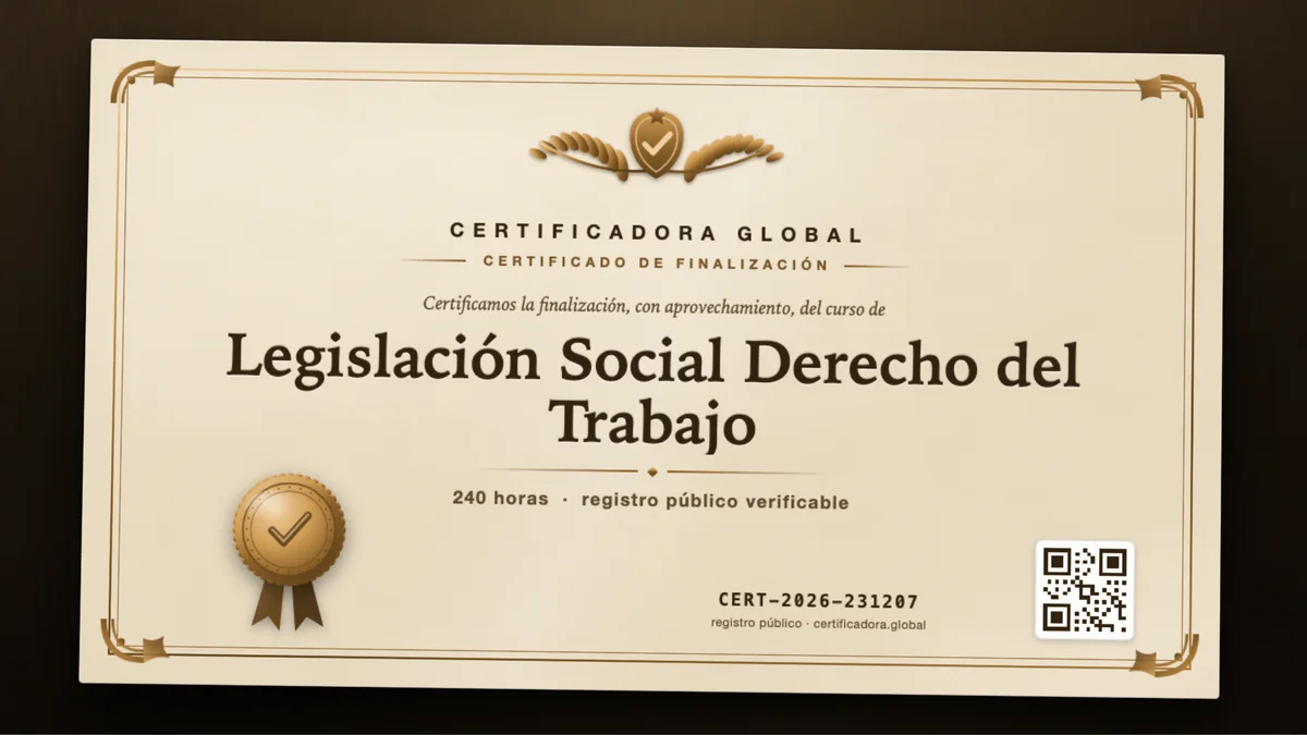 Portada del curso Legislación Social Derecho del Trabajo