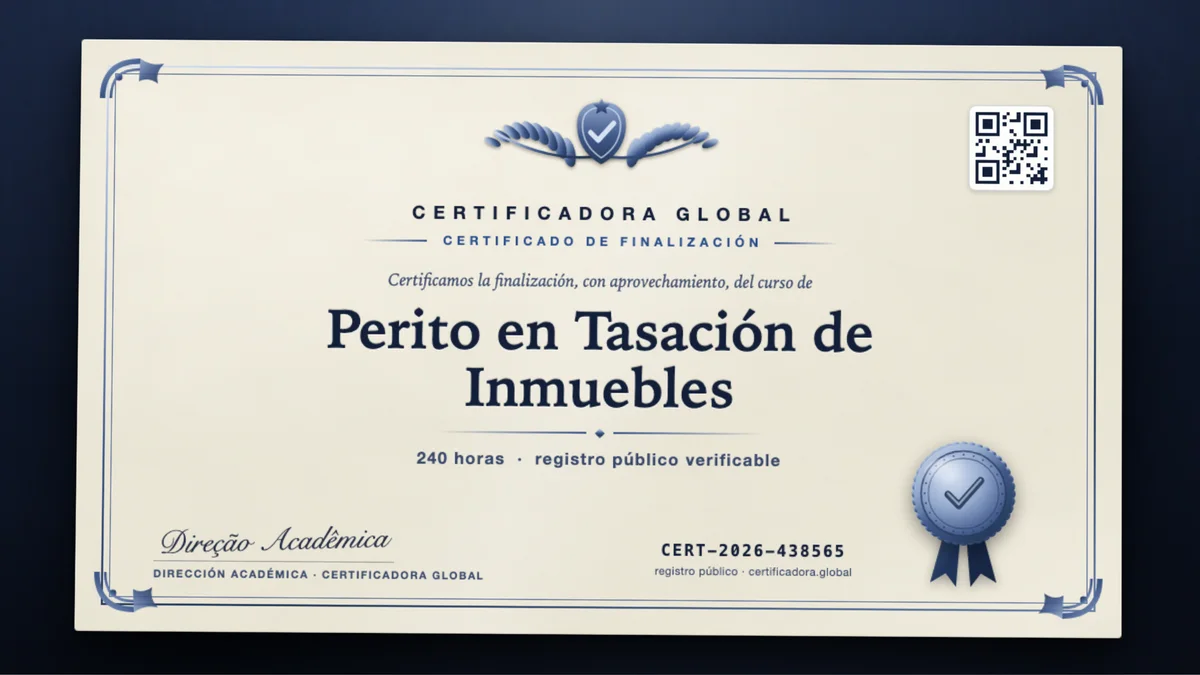 Portada del curso Perito en Tasación de Inmuebles