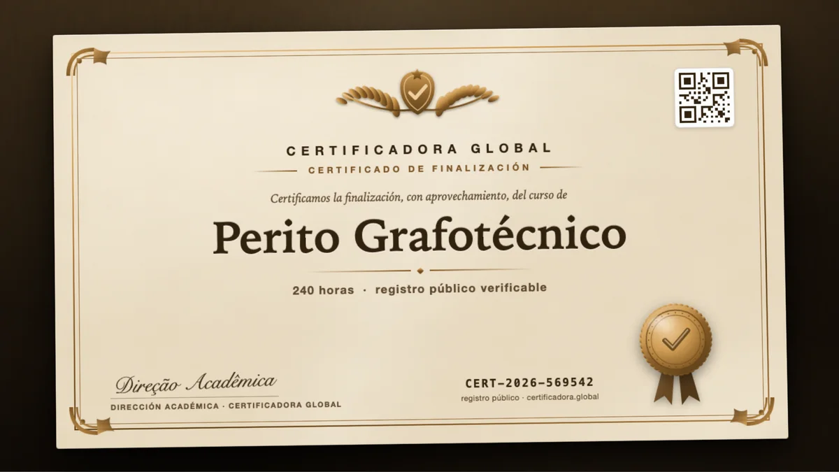 Portada del curso Perito Grafotécnico
