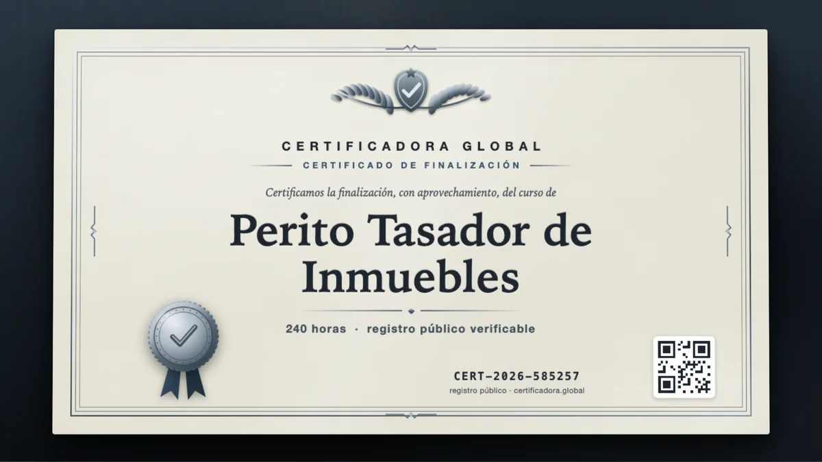 Portada del curso Perito Tasador de Inmuebles